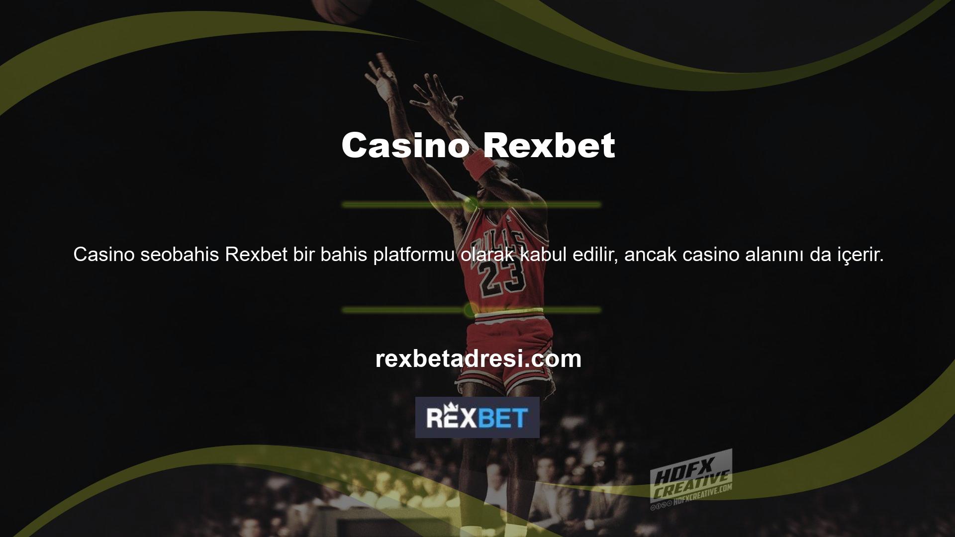 Rexbet Casino canlı ve düzenli casino oyunlarına sahiptir