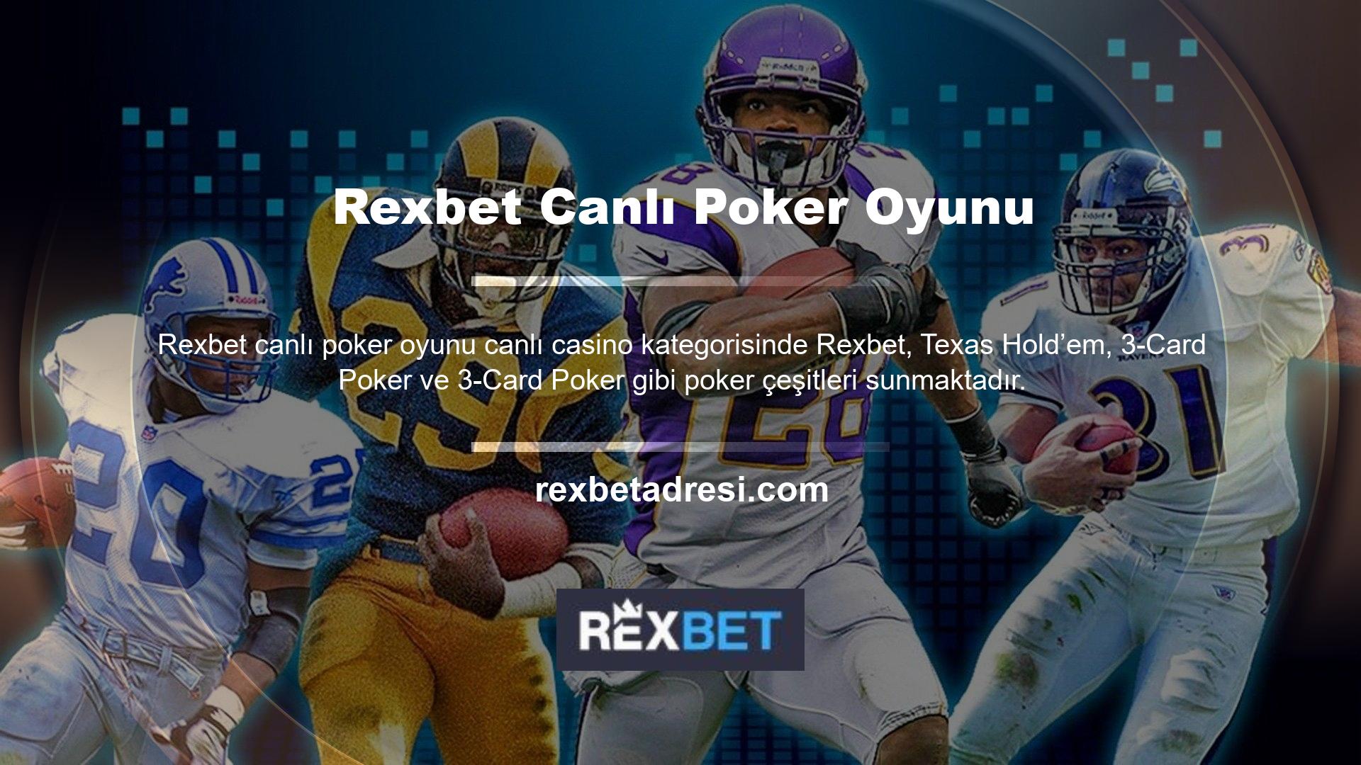 İstediğiniz zaman bir masaya katılabilir Rexbet canlı poker oyunu ve poker oyununuz için farklı limitler belirleyebilirsiniz